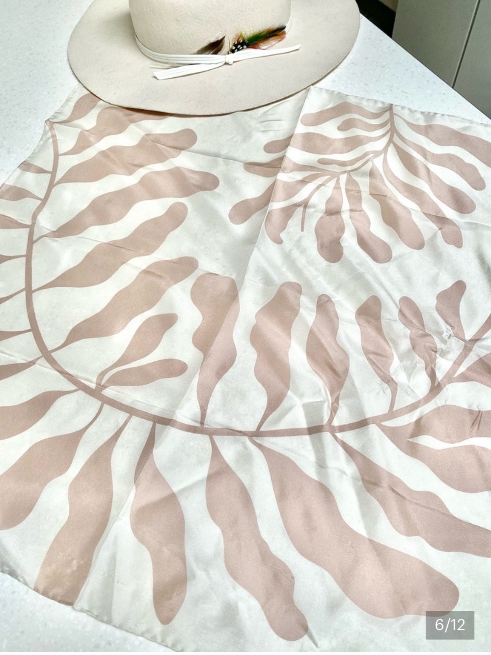 Stunning SILK boho scarf/wrap w botanical resort vacay safari beach vibe